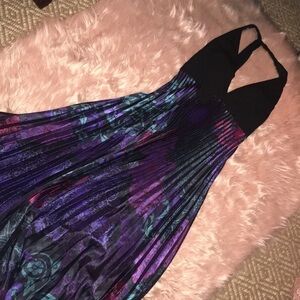 Betsy and Adam Halter A-line pleated maxi dress